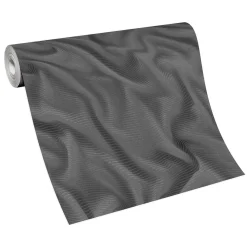 Vliestapete ELLE Wellen Seide anthrazit Metallic 10195-15