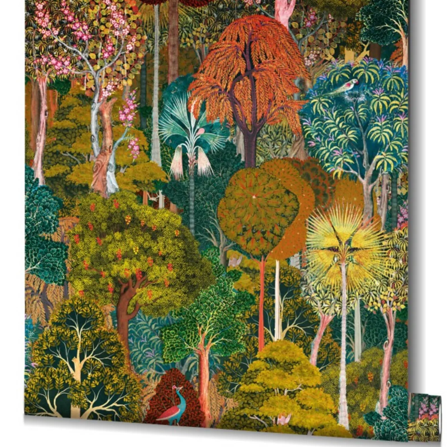 Vliestapete Exotisch Pflanzen Grün Orange 47652