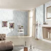 Vliestapete Farn weiß beige blau 10067-18