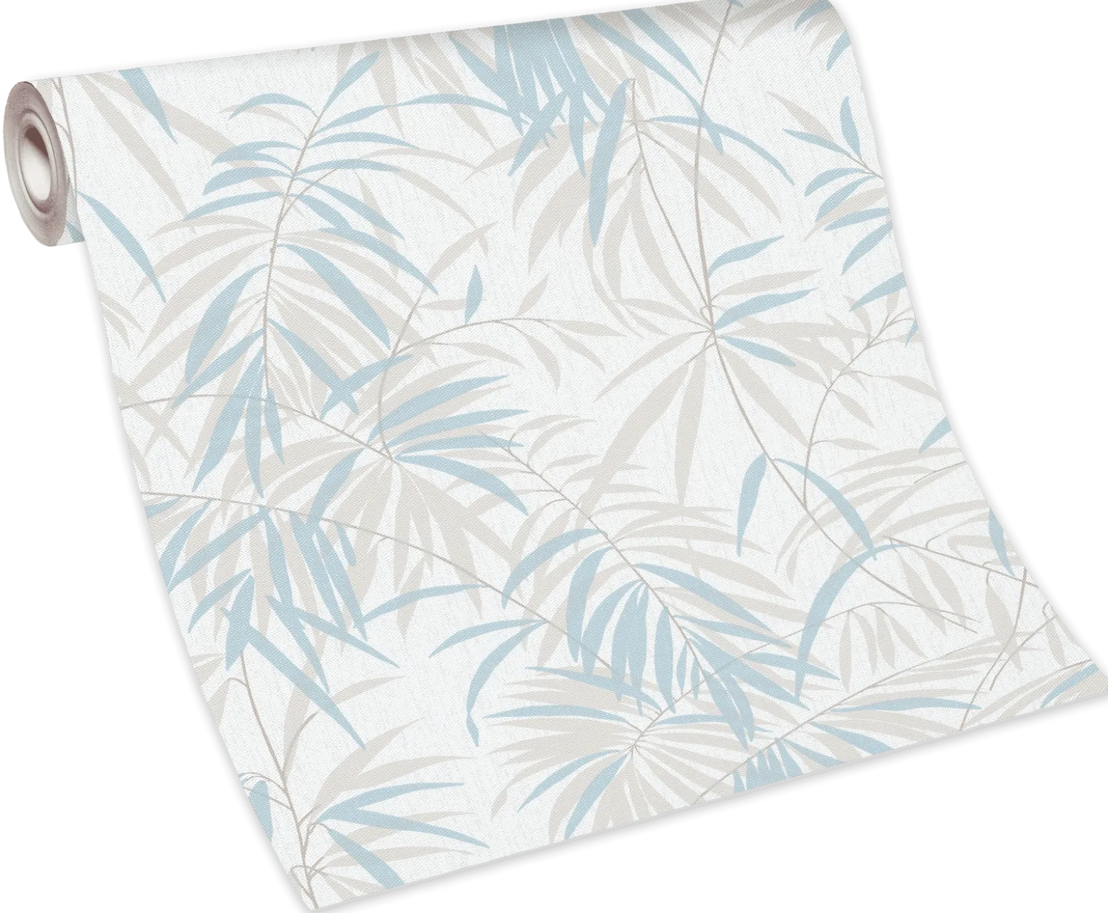 Vliestapete Farn weiß beige blau 10067-18