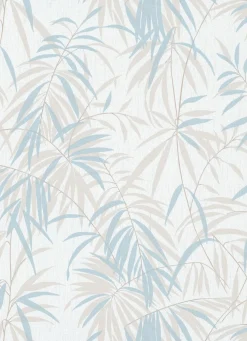 Vliestapete Farn weiß beige blau 10067-18