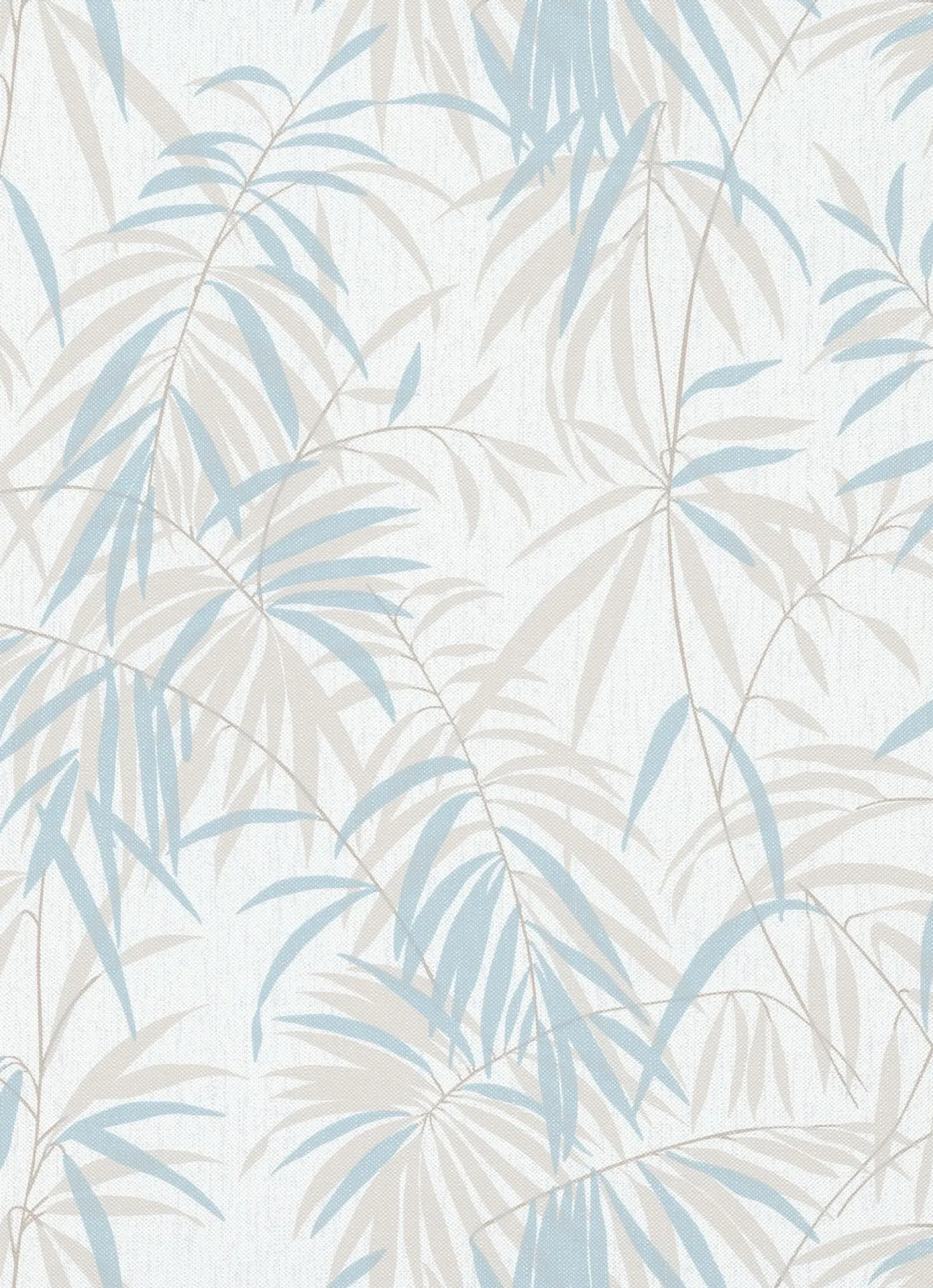 Vliestapete Farn weiß beige blau 10067-18