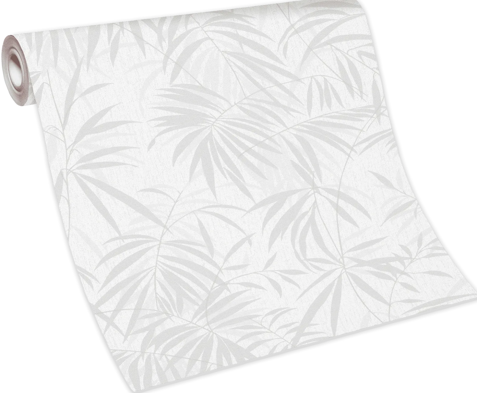Vliestapete Farn weiß grau beige 10067-31