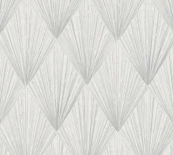 Vliestapete Fächer Grafisch grau silber Metallic 37864-1