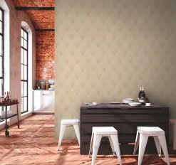 Vliestapete Fächer Grafisch gold beige metallic 37864-3