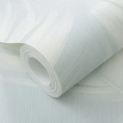 Vliestapete Federn Blau Creme Glitzer 10516-43