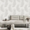 Vliestapete Federn Grau Creme Glitzer 10516-31