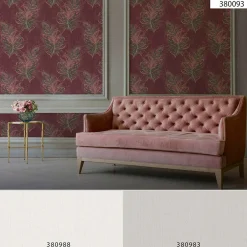 Vliestapete Federn Natur rot braun Mata Hari 38009-3