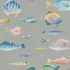 Vliestapete Fische Grau Braun Bunt 39696-1