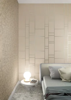 Vliestapete Fliesen beige silber Metallic Imagine 31752