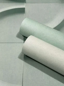 Vliestapete Fliesen 3D Effekt Kreise Grün 34464