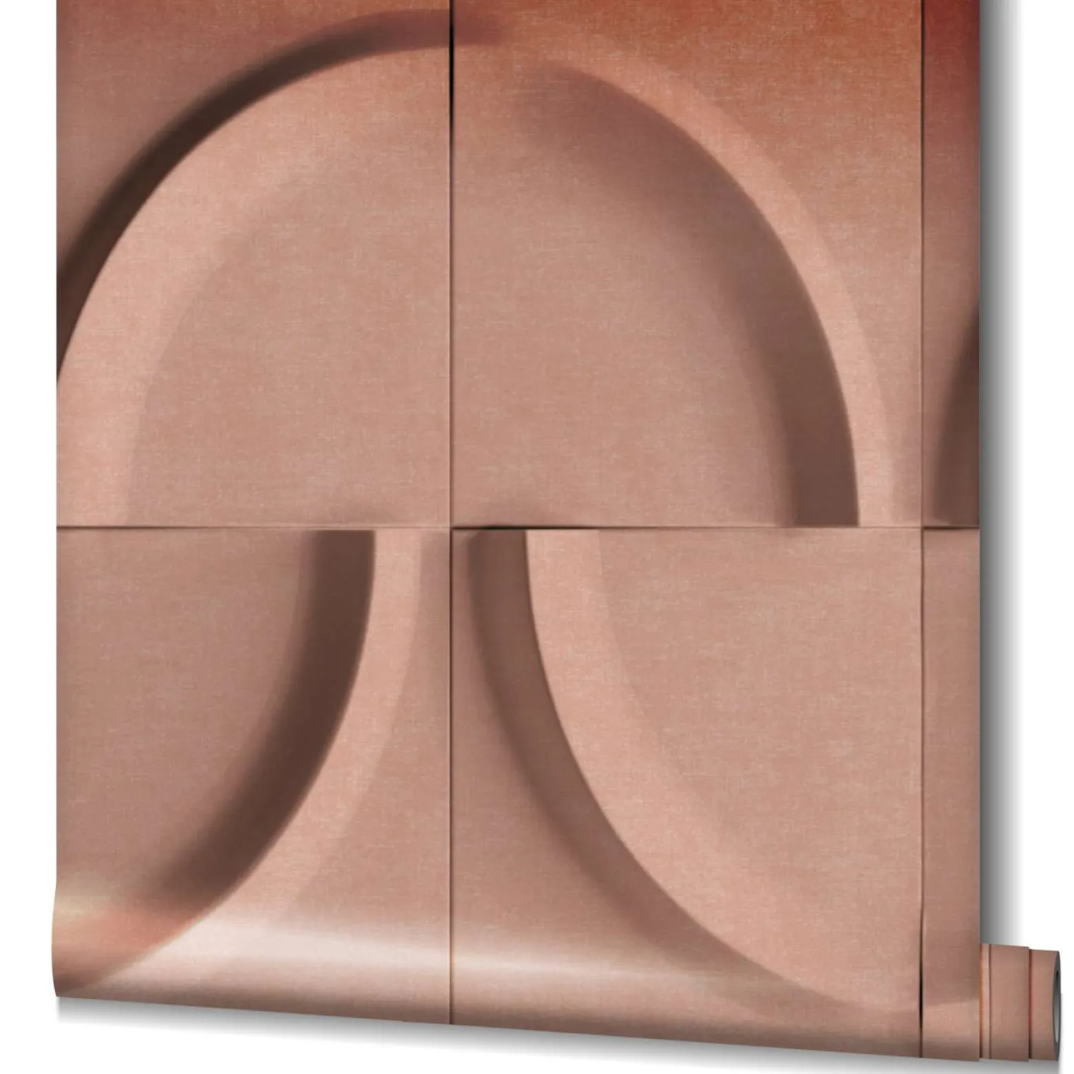 Vliestapete Fliesen 3D Effekt Kreise Rot Braun 34467