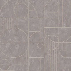 Vliestapete Fliesen Geometrie grau gold 38699-1