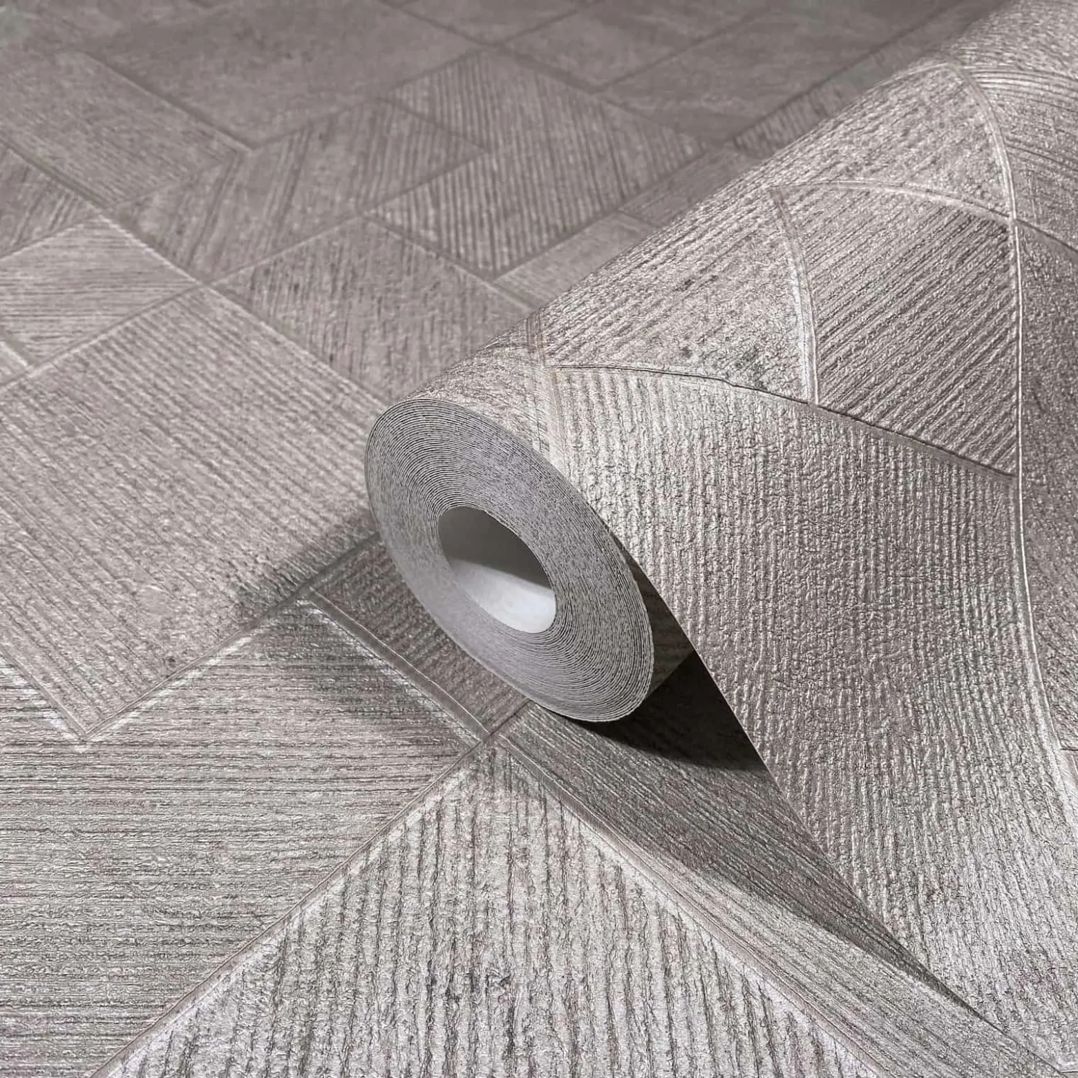 Vliestapete Fliesen Grafisch Beige Grau Glanz 35510