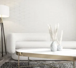 Vliestapete Fliesen Holzoptik Grafik Weiß Creme 33356