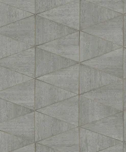 Vliestapete Fliesen Holzoptik Grafik Grau Braun 33355