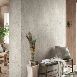 Vliestapete Fliesen Motiv Used-Look Grau Beige 45767