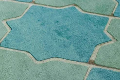 Vliestapete Fliesenoptik blau blaßgrün grauweiß 37421-4