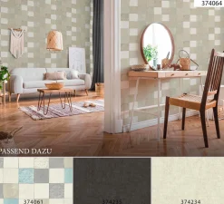 Vliestapete Fliesenspiegel beige creme silber 37406-4