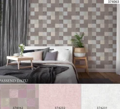 Vliestapete Fliesenspiegel taupe creme silber 37406-3