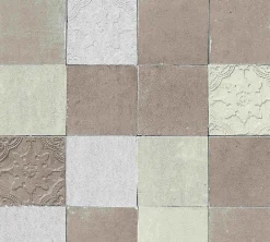 Vliestapete Fliesenspiegel taupe creme silber 37406-3
