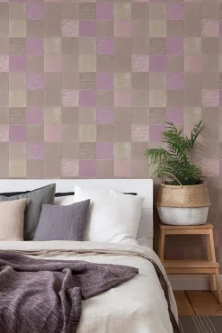 Vliestapete Fliesenspiegel beige taupe rosa 37406-2