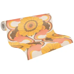 Vliestapete Floral Abstrakt Braun Gelb 39530-4