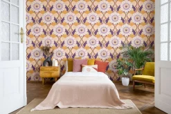 Vliestapete Floral Abstrakt Orange Lila 39530-3