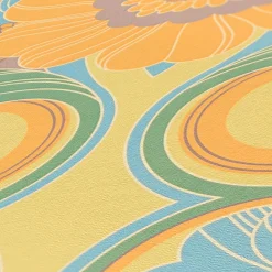Vliestapete Floral Abstrakt Orange Blau 39530-1
