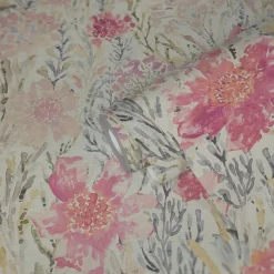 Vliestapete Floral Abstrakt Weiß Rosa Grau 39695-2