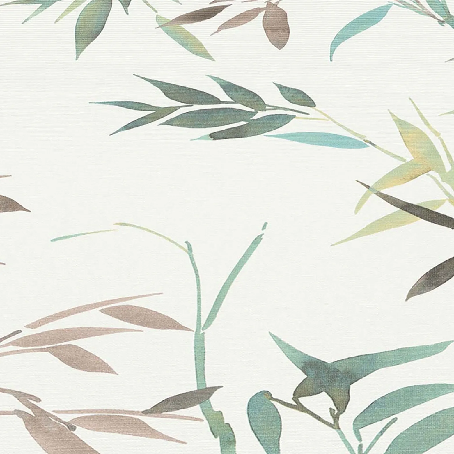 Vliestapete Floral Bambus Motiv Weiß Grün Braun 10388-18
