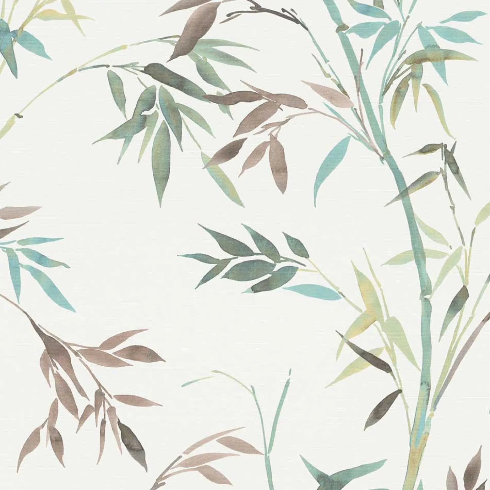 Vliestapete Floral Bambus Motiv Weiß Grün Braun 10388-18