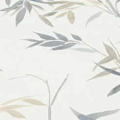 Vliestapete Floral Bambus Motiv Weiß Grau Beige 10388-38