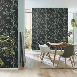 Vliestapete Floral Bambus Schwarz Grün Braun 10388-15