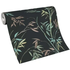 Vliestapete Floral Bambus Schwarz Grün Braun 10388-15