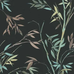 Vliestapete Floral Bambus Schwarz Grün Braun 10388-15