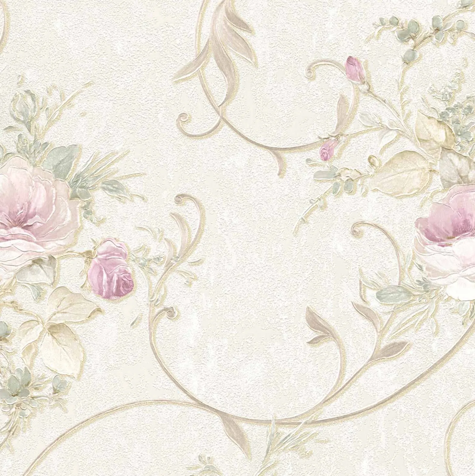 Vliestapete Floral Barock beige gold Glitzer 30420-2