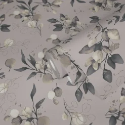 Vliestapete Floral Beige Grau Silber Metallic 39768-4