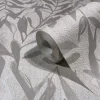 Vliestapete Floral Blattmuster Grau Beige Metallic 82440