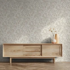 Vliestapete Floral Blattmuster Creme Beige Metallic 82441
