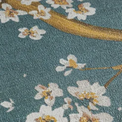 Vliestapete Floral Blütenzweig Blau Gold Metallic 78199-4