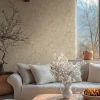 Vliestapete Floral Blütenzweig Beige Creme Metallic 78199-2