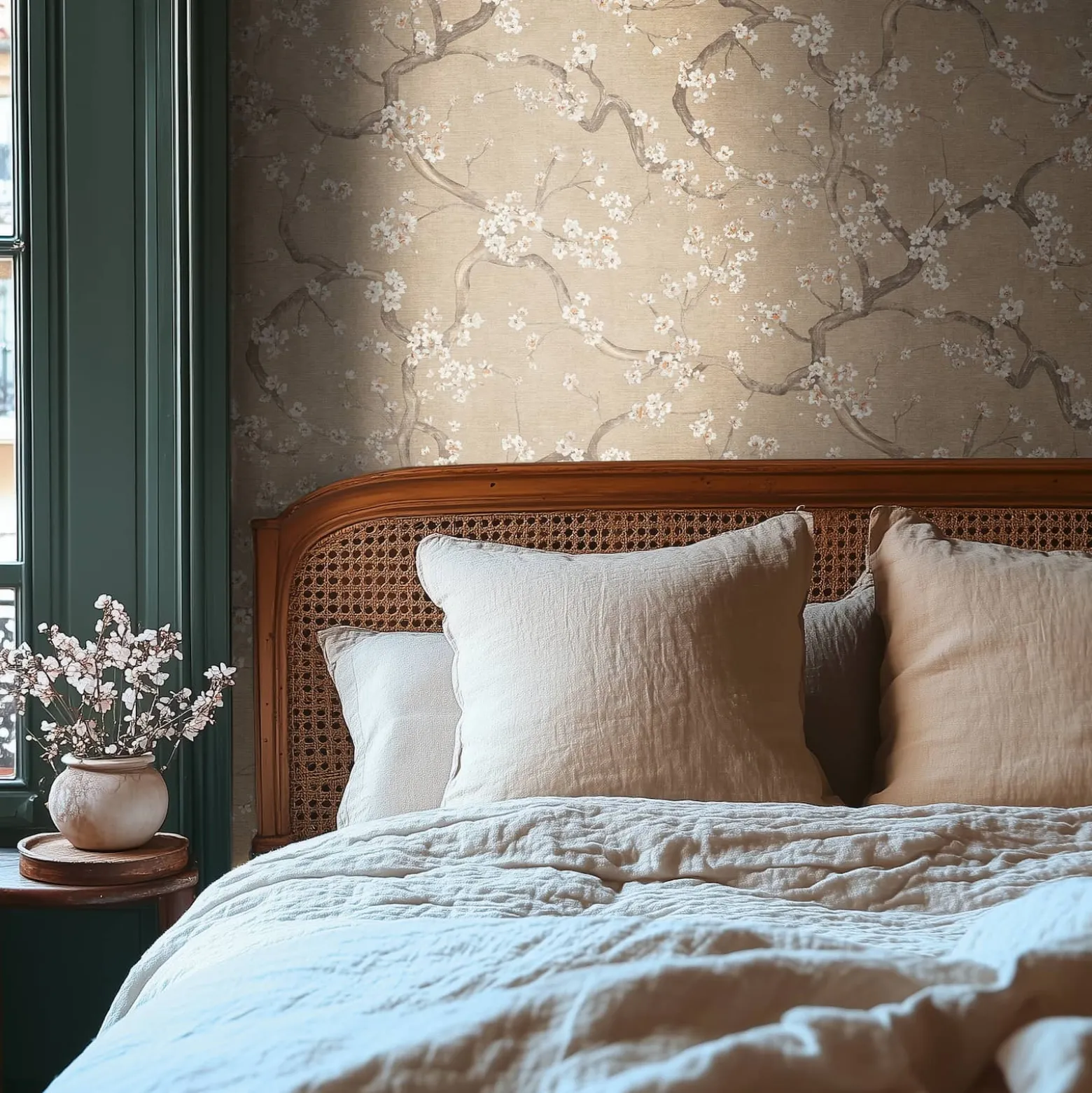 Vliestapete Floral Blütenzweig Beige Creme Metallic 78199-2