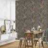 Vliestapete Floral Blätter braun grau 37751-9