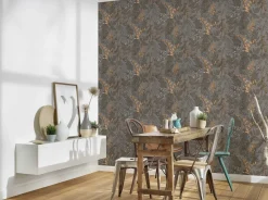 Vliestapete Floral Blätter braun grau 37751-9