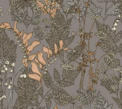 Vliestapete Floral Blätter braun grau 37751-9