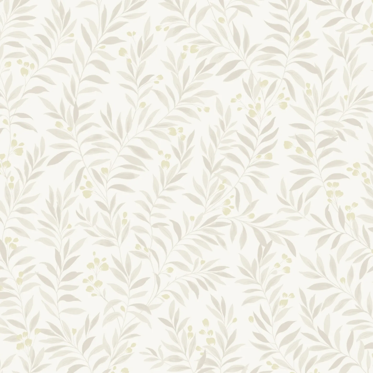Vliestapete Floral Blätter Cremeweiß Beige MN3402