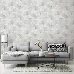 Vliestapete Floral Blätter Creme Silber Metallic 10470-31