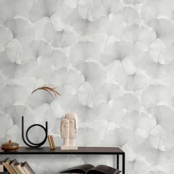 Vliestapete Floral Blätter Creme Silber Metallic 10470-31