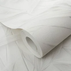 Vliestapete Floral Blätter Creme Grau Glitzer 10587-31